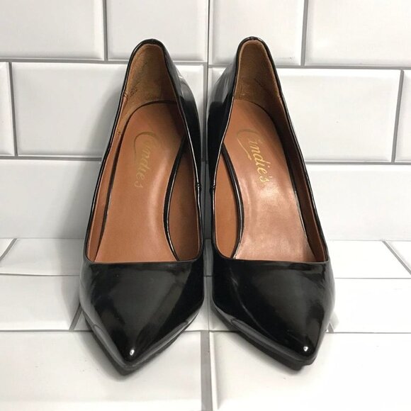 Candie's  Black Court shoes 6  shiny patent Casonic Black - Picture 7 of 7